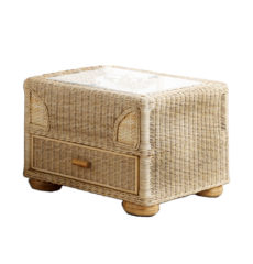 Brook-wicker-cane-rattan-conservatory side table with drawer